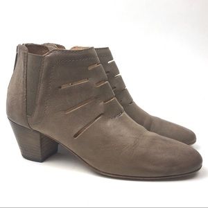 Aquatalia tan leather ankle boot cut out